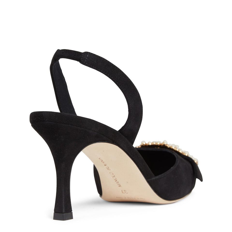 Decolletè "Gibsli 70'' in suede nero 125-2897 BLCKYOTH MANOLO BLAHNIK