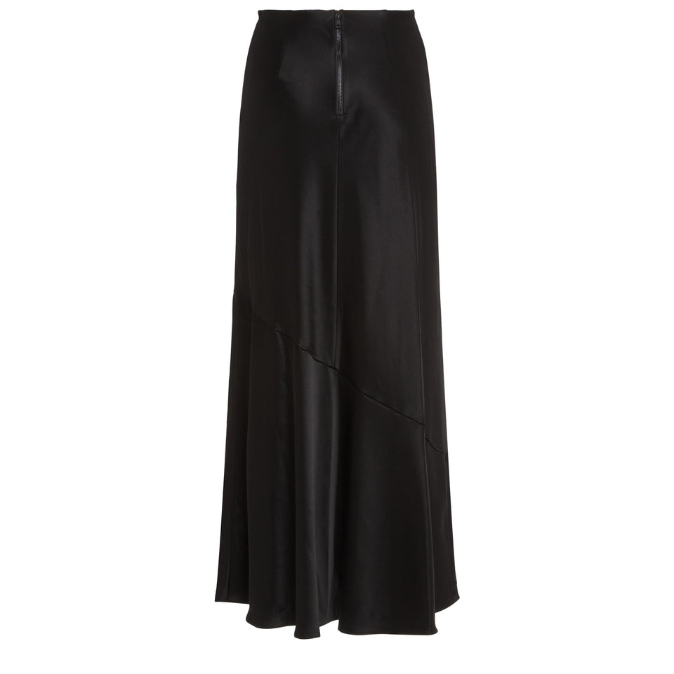 Long black fabric skirt
