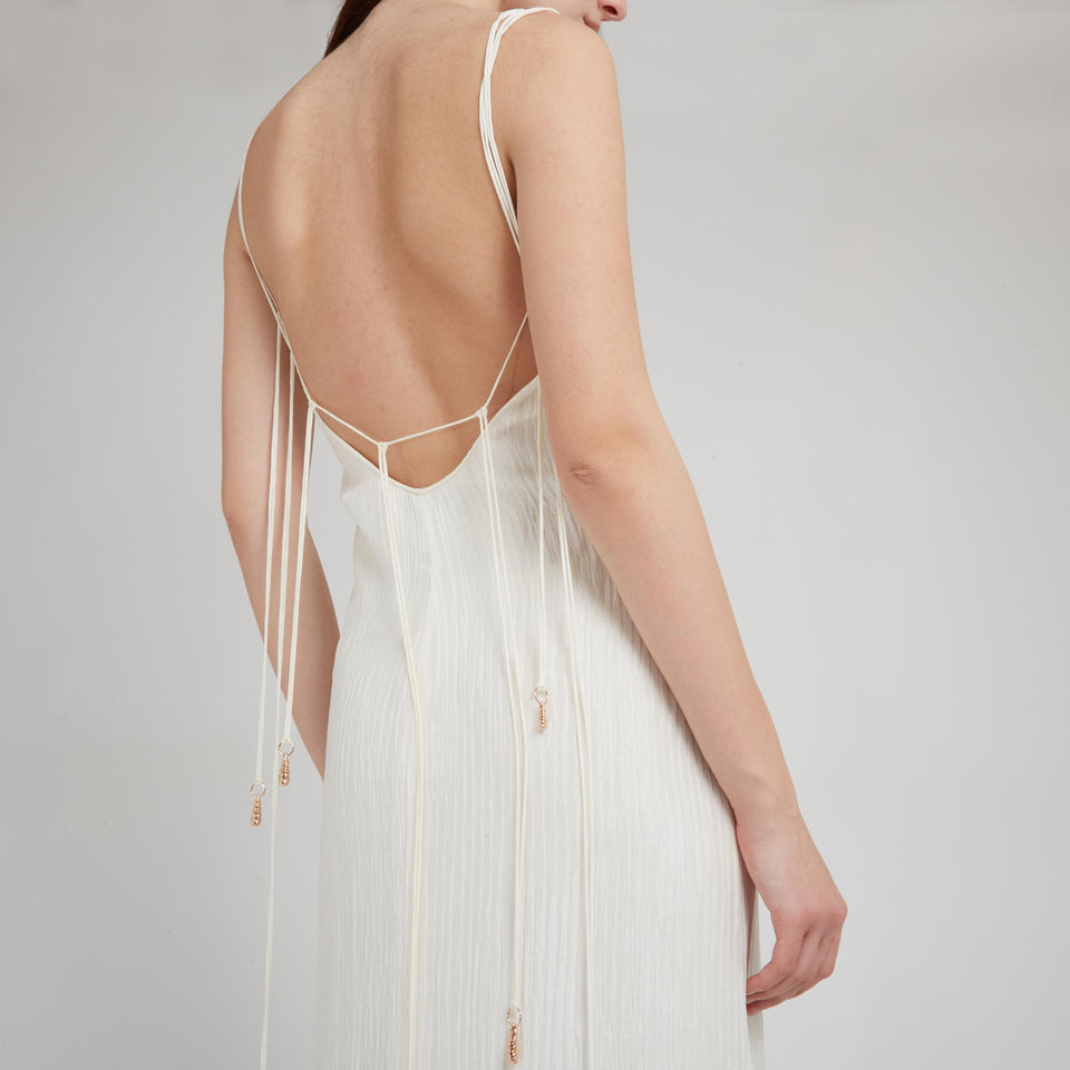 "Avebury" dress in ivory silk