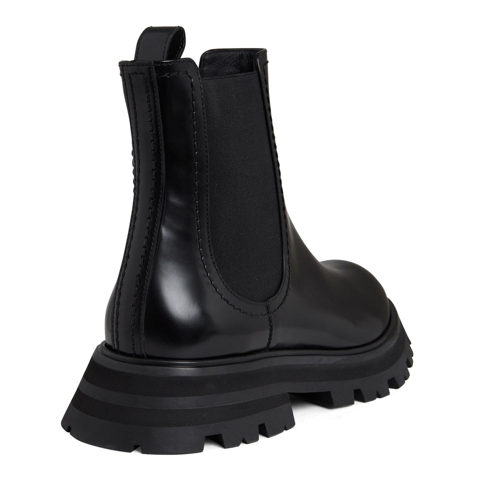 Stivaletto in pelle nero 757487 W1DU11000 ALEXANDER MCQUEEN