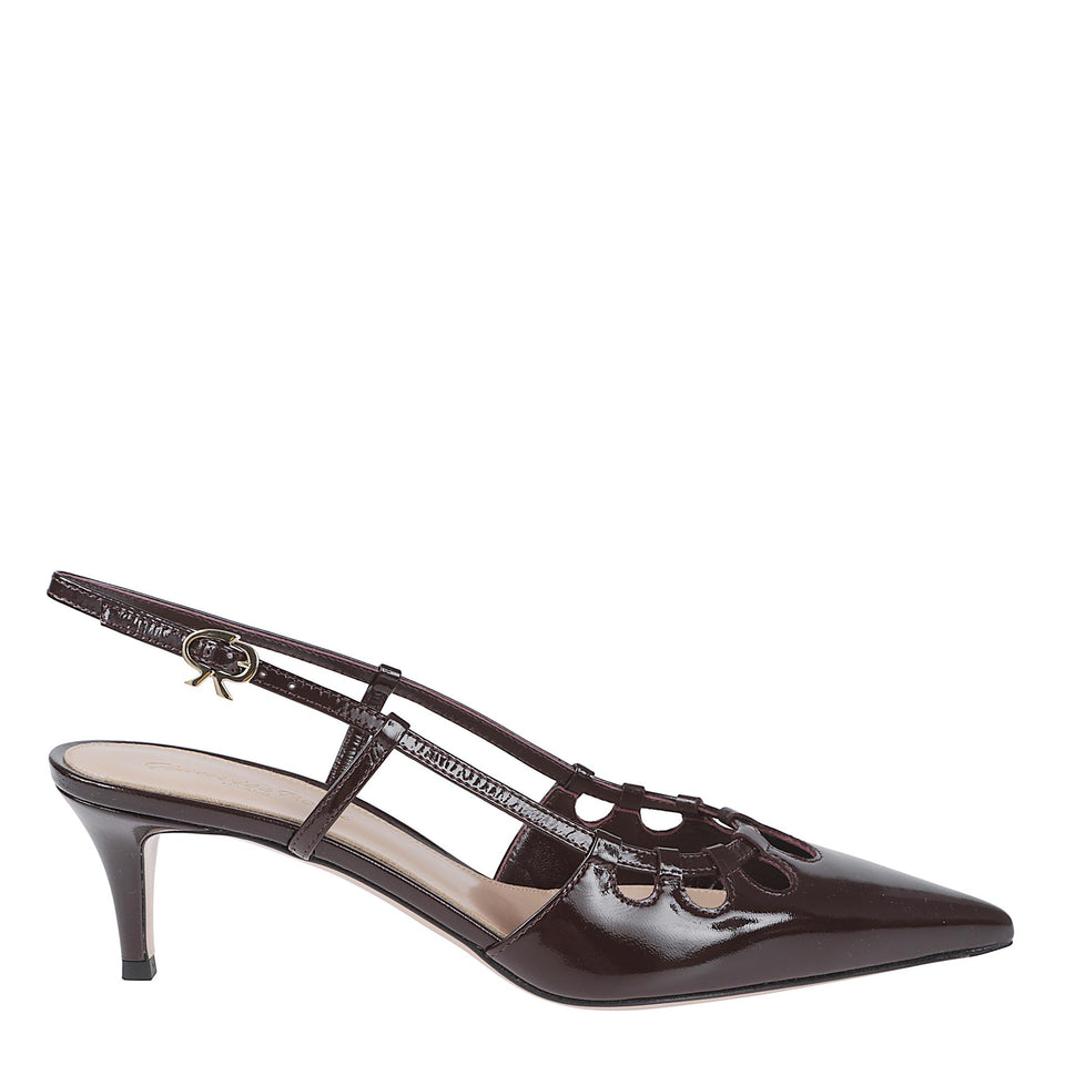 Slingback in pelle marrone G95562 55RICNUIBOUR GIANVITO ROSSI
