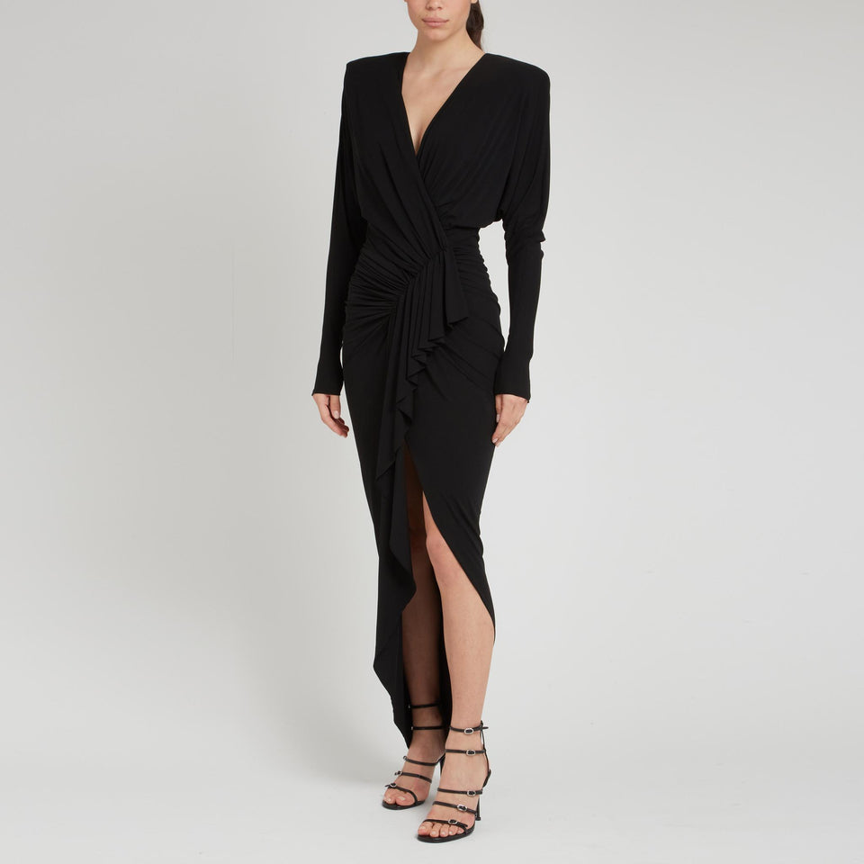 Abito lungo in tessuto nero