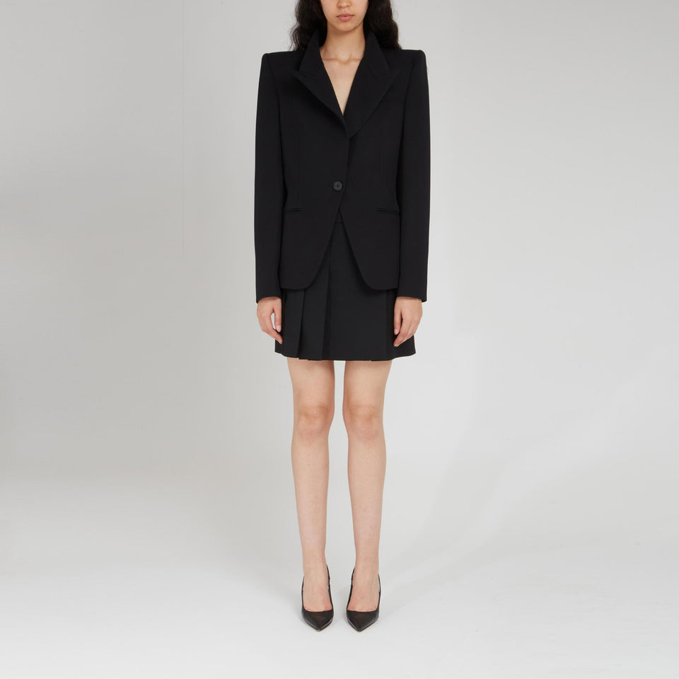 Giacca mono petto in lana nera