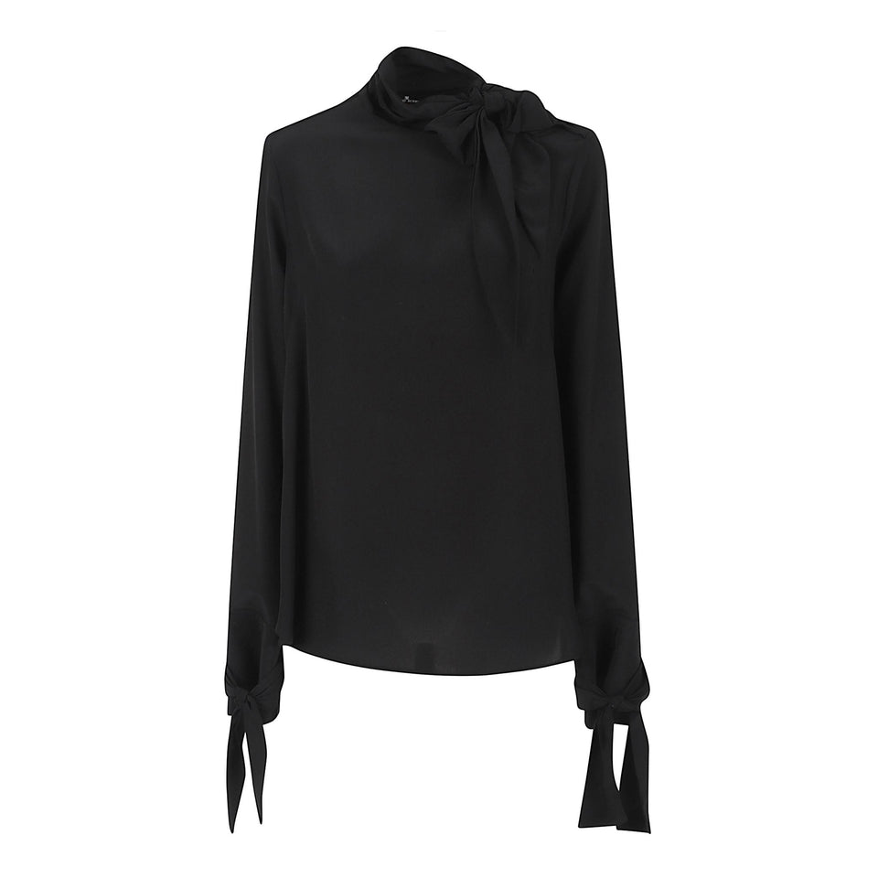 Camicia in seta nera D472K311 VKX95708 ERMANNO SCERVINO