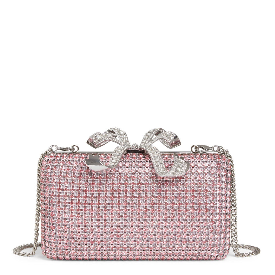 Borsa mini in cristalli rosa