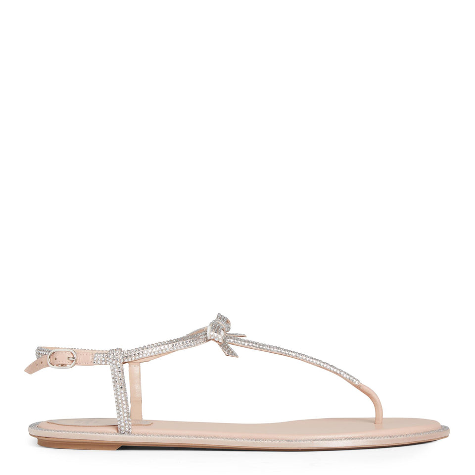 Sandali flat ''Caterina'' in raso rosa C12041-010 R001Y260SKIN RENE CAOVILLA