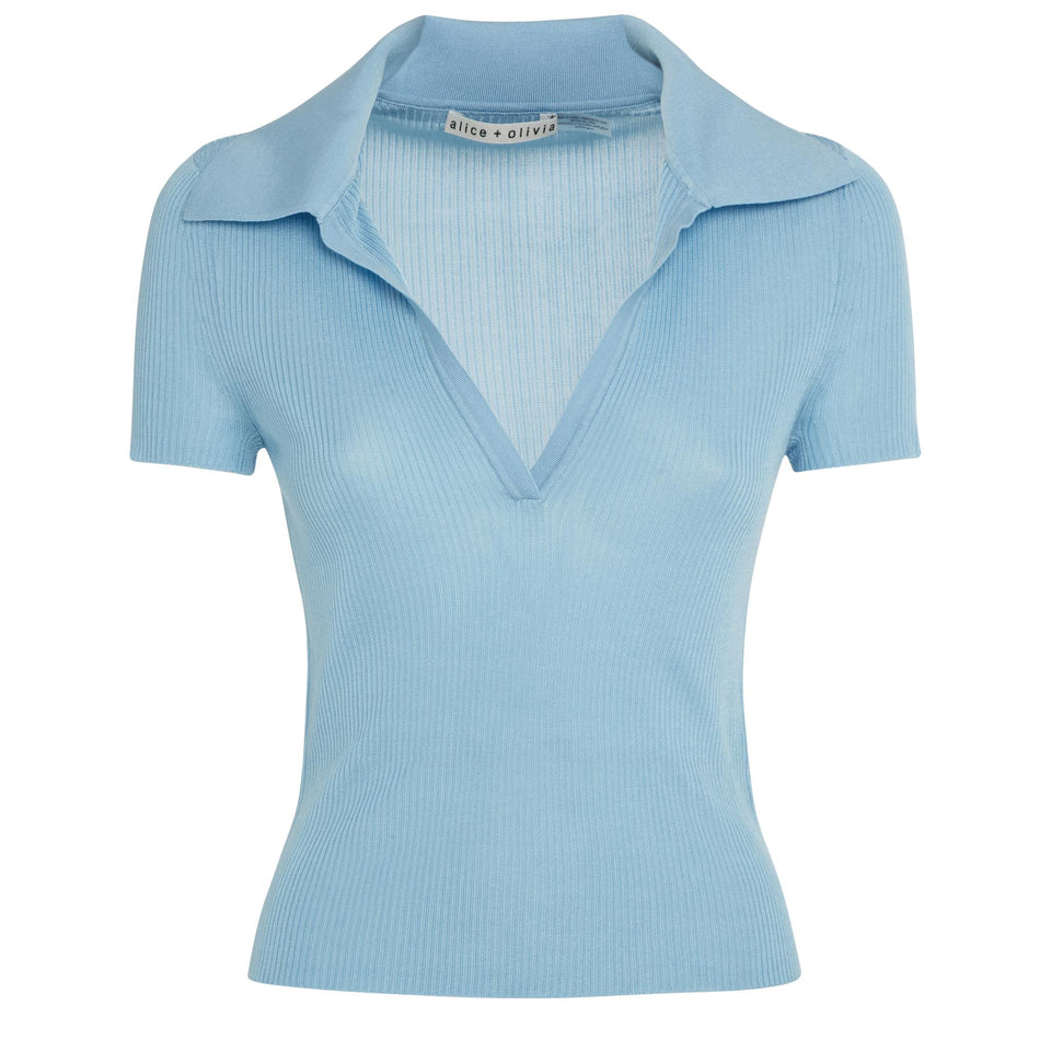 "Martha" polo in light blue fabric