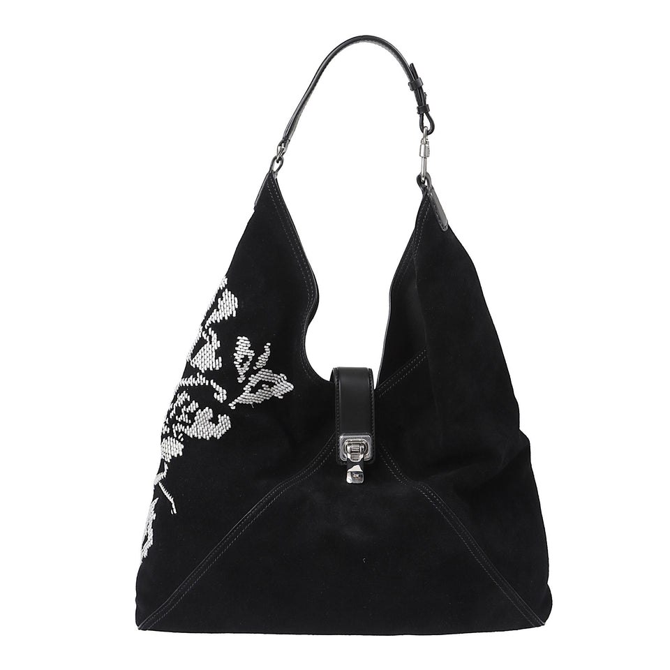 Borsa shopping in suede nera D473S705 RDIW95708 ERMANNO SCERVINO