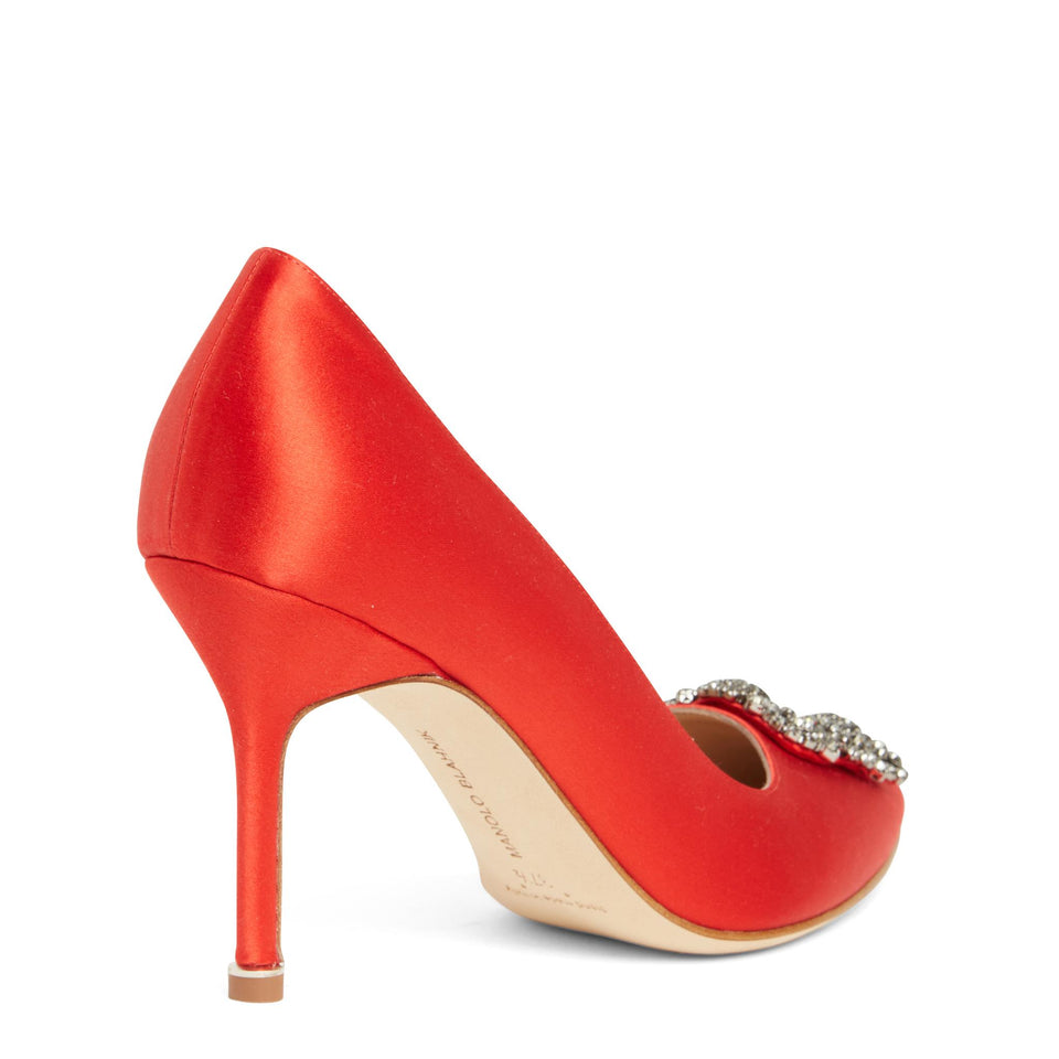 Decolletè ''Hangisi 90'' in raso rossa 9XX-0663 0030 MANOLO BLAHNIK