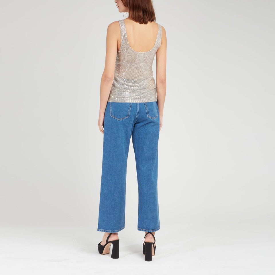 Canotta in tessuto argento - GIO MORETTI