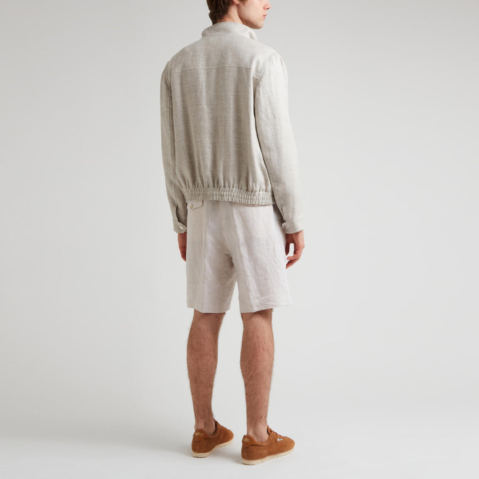 Giubbotto in lino e lana grigio