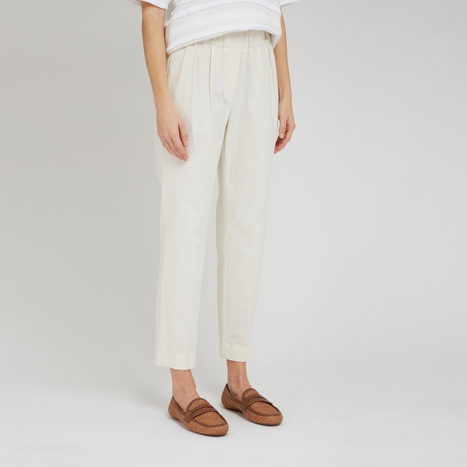 Pantalone in cotone bianco