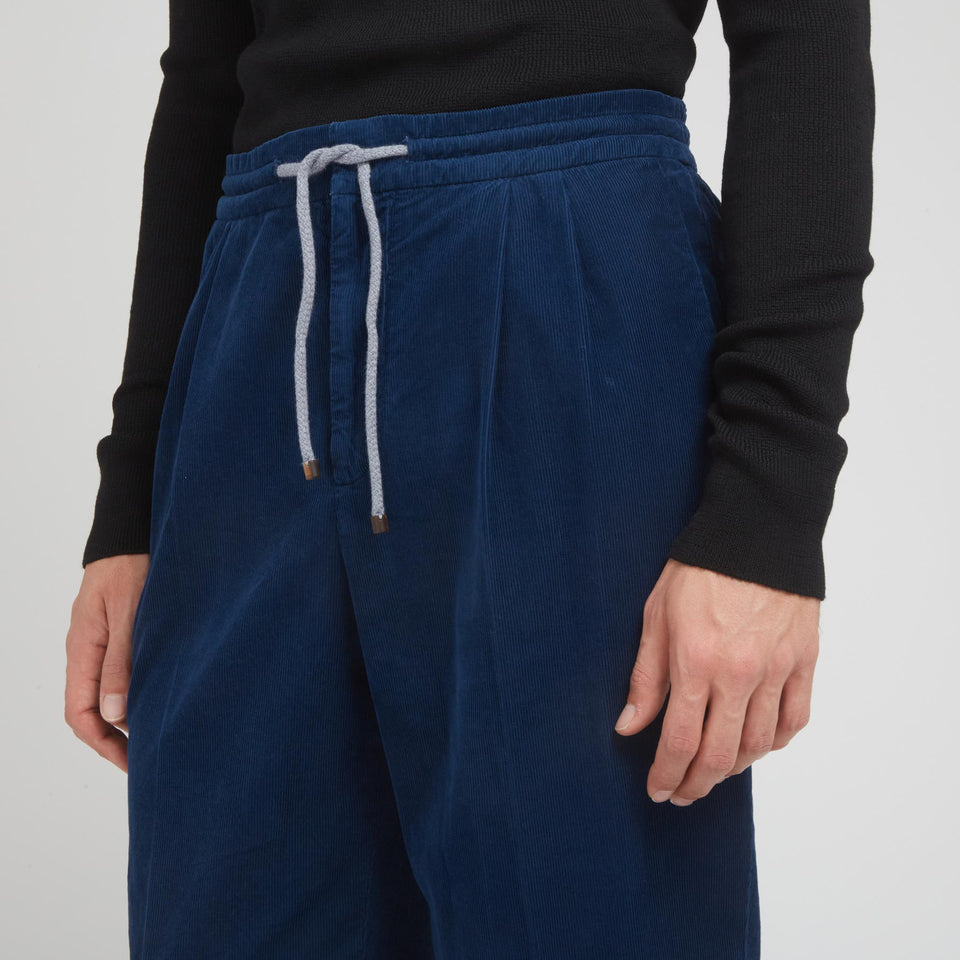 Blue cotton chino trousers