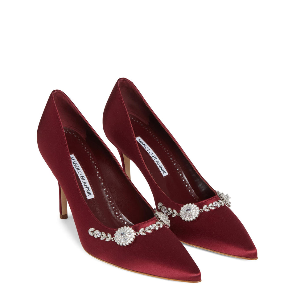 Décolleté "Lamikpump 90" in raso rossa 324-2852 DRED MANOLO BLAHNIK