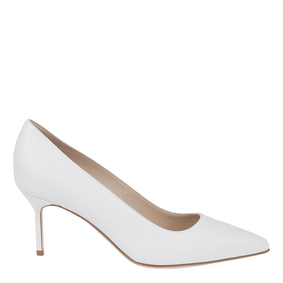 Decolletè "BB Pick" 70 in pelle bianca 9XX-0463 WHITE MANOLO BLAHNIK