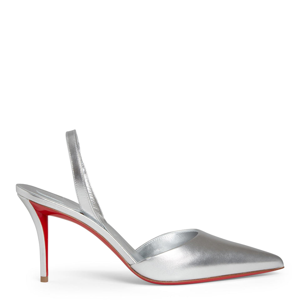 Slingback "Apostropha" in pelle argento 1240886 S211 CHRISTIAN LOUBOUTIN
