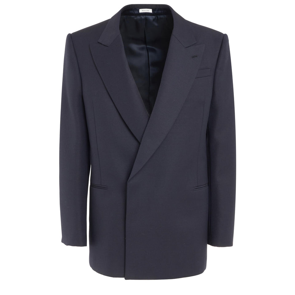Blazer sartoriale in lana blu