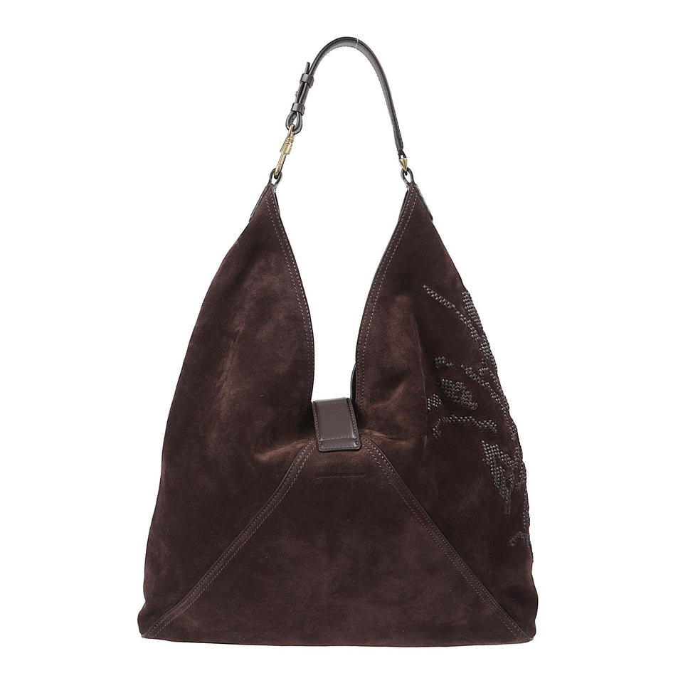 Borsa shopping in suede marrone D473S705 RDIW91018 ERMANNO SCERVINO
