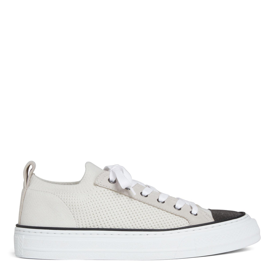 Sneakers in maglia beige MZ35G2650 C9588 BRUNELLO CUCINELLI