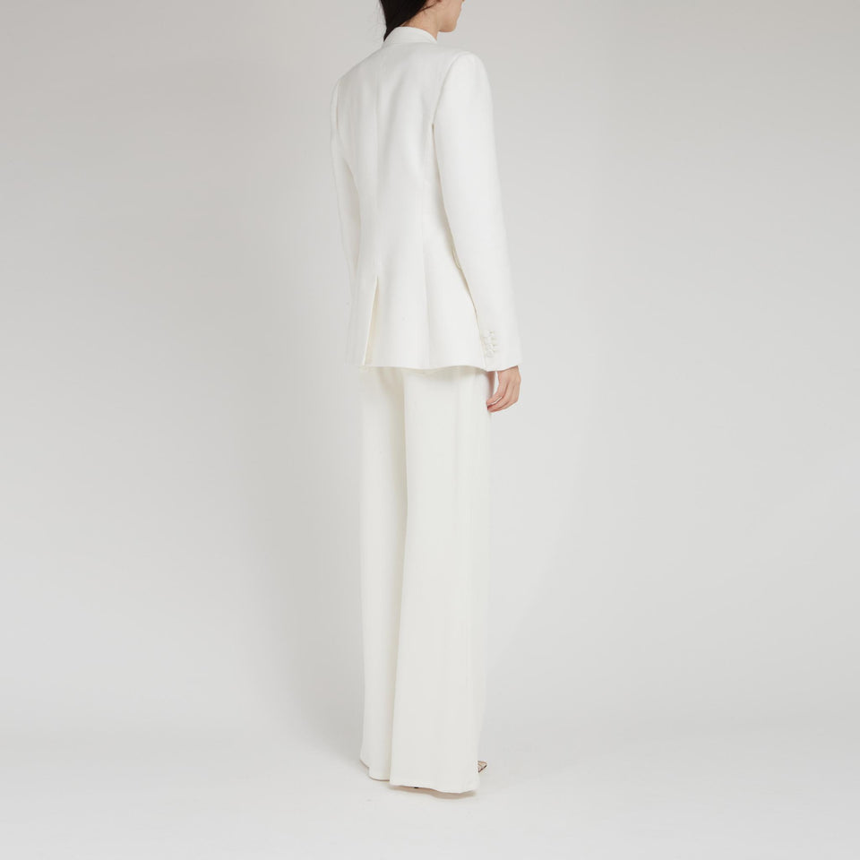 Blazer doppio petto "Stephanie" in seta bianca