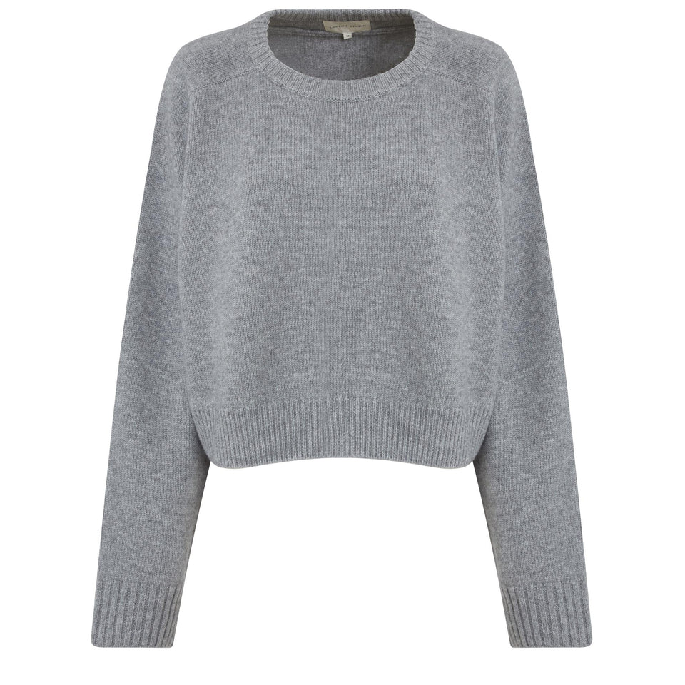 "Bruzzi" crop sweater in grey wool