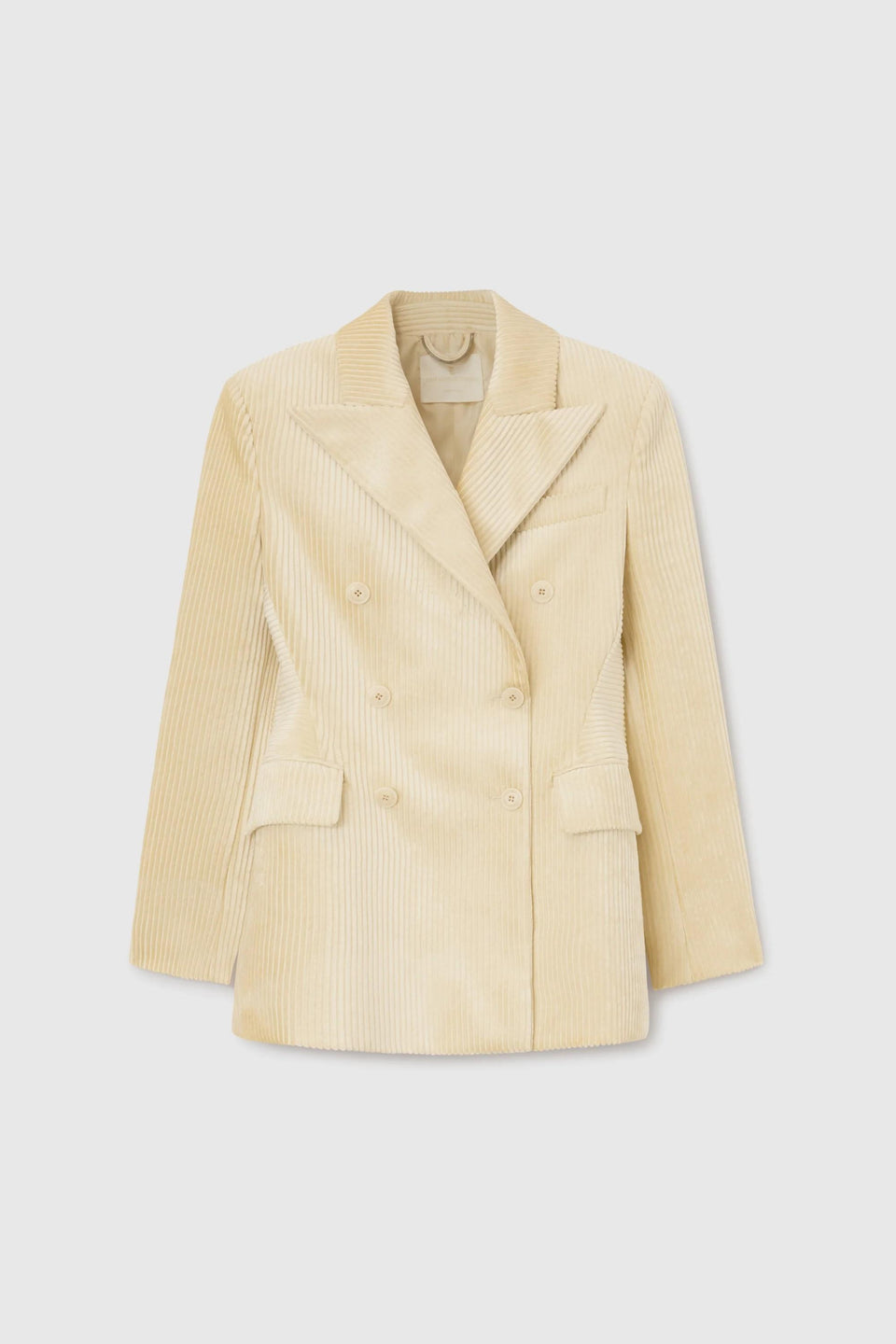 White double-breasted fabric jacket