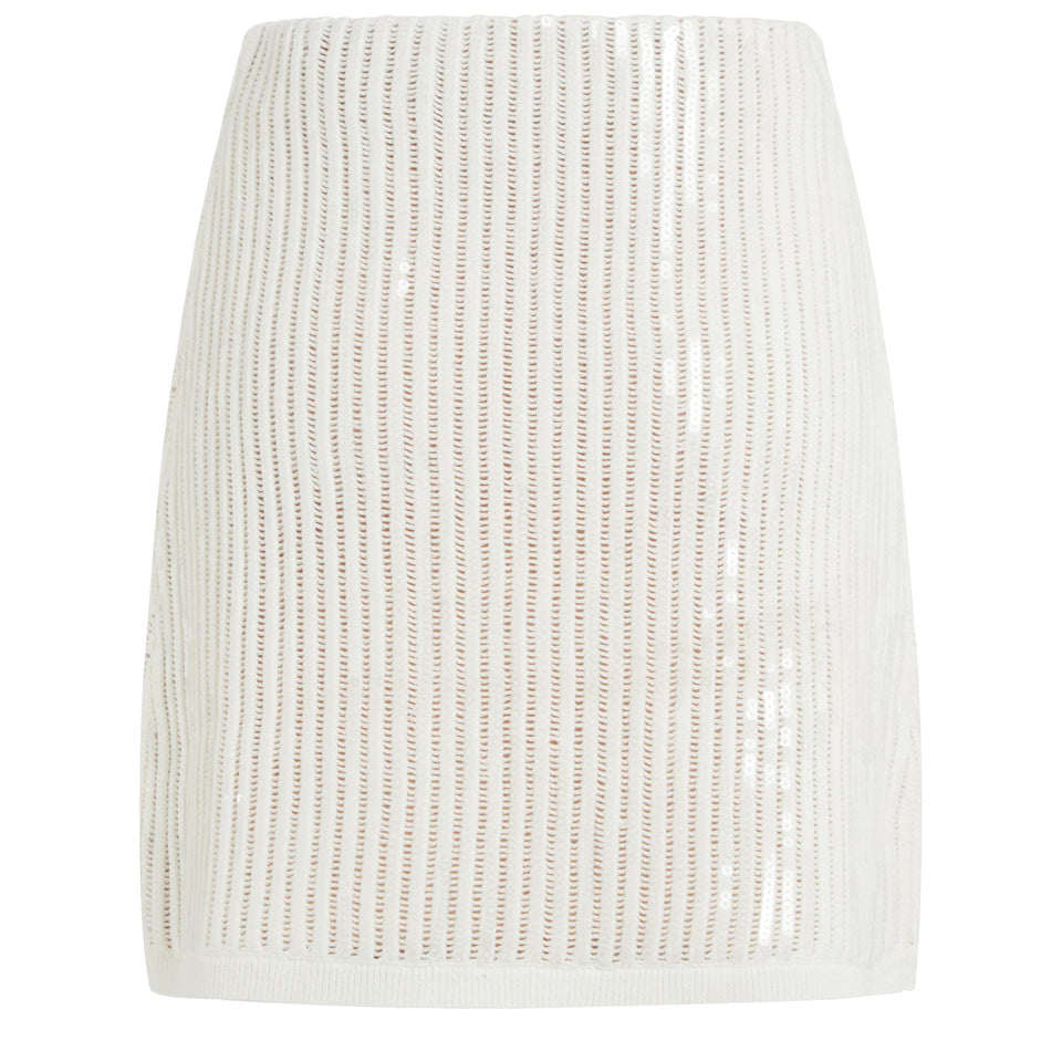 Mini gonna in maglia bianca