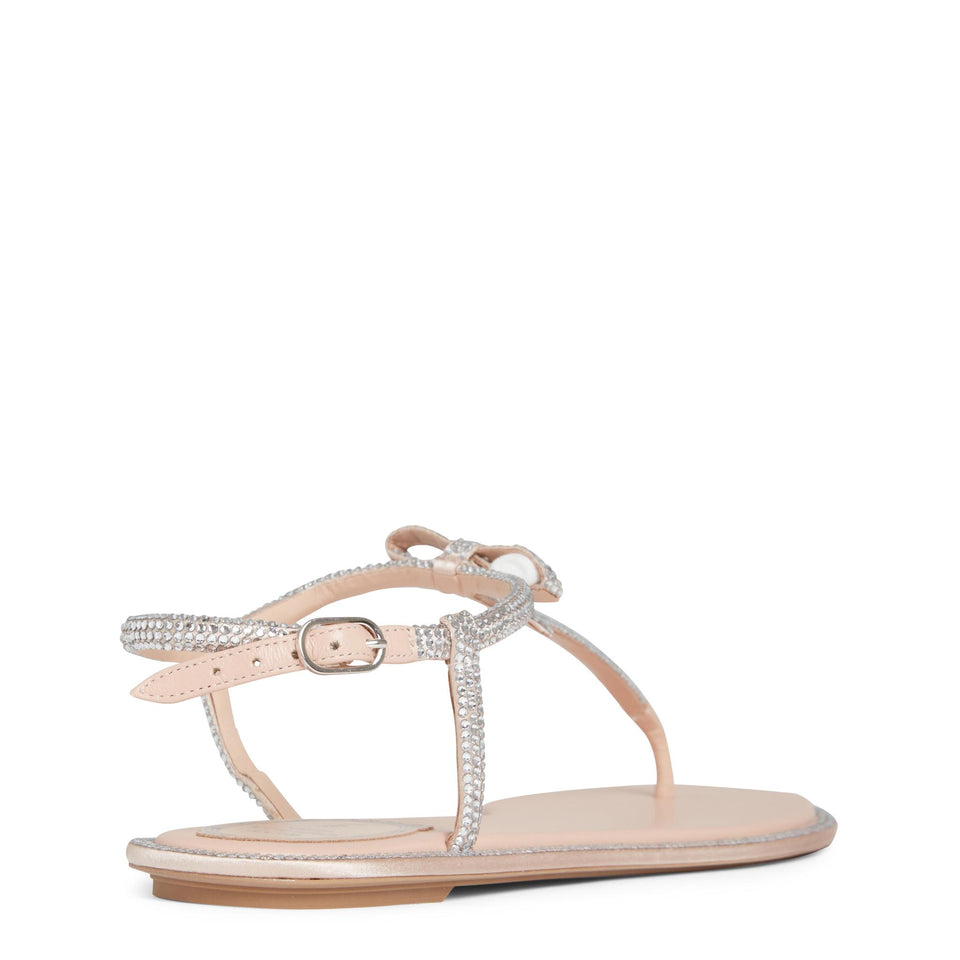 Sandali flat ''Caterina'' in raso rosa C12041-010 R001Y260SKIN RENE CAOVILLA