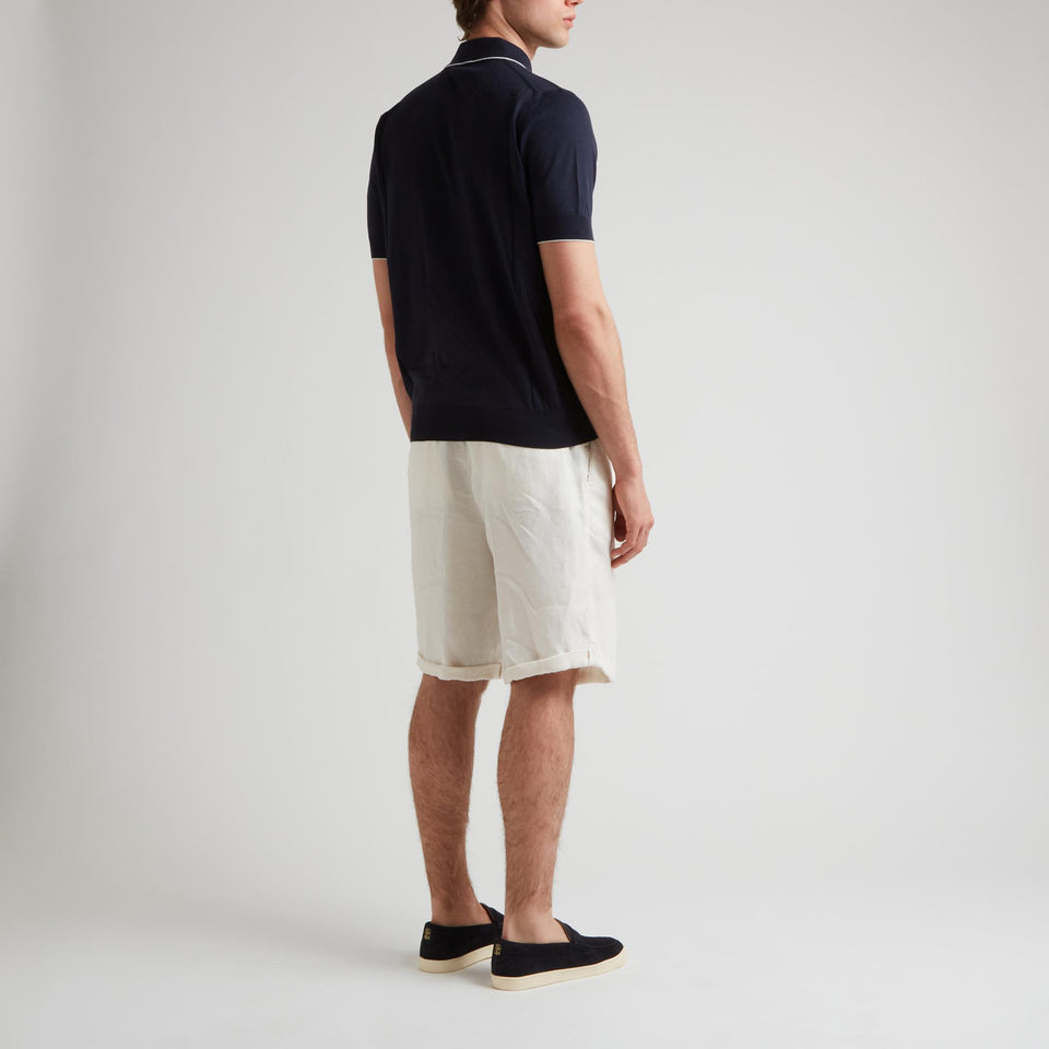 Polo in cashmere blu