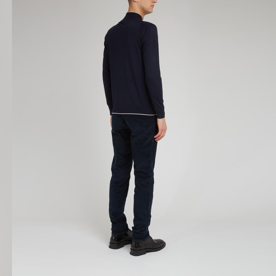 Cardigan in lana blu