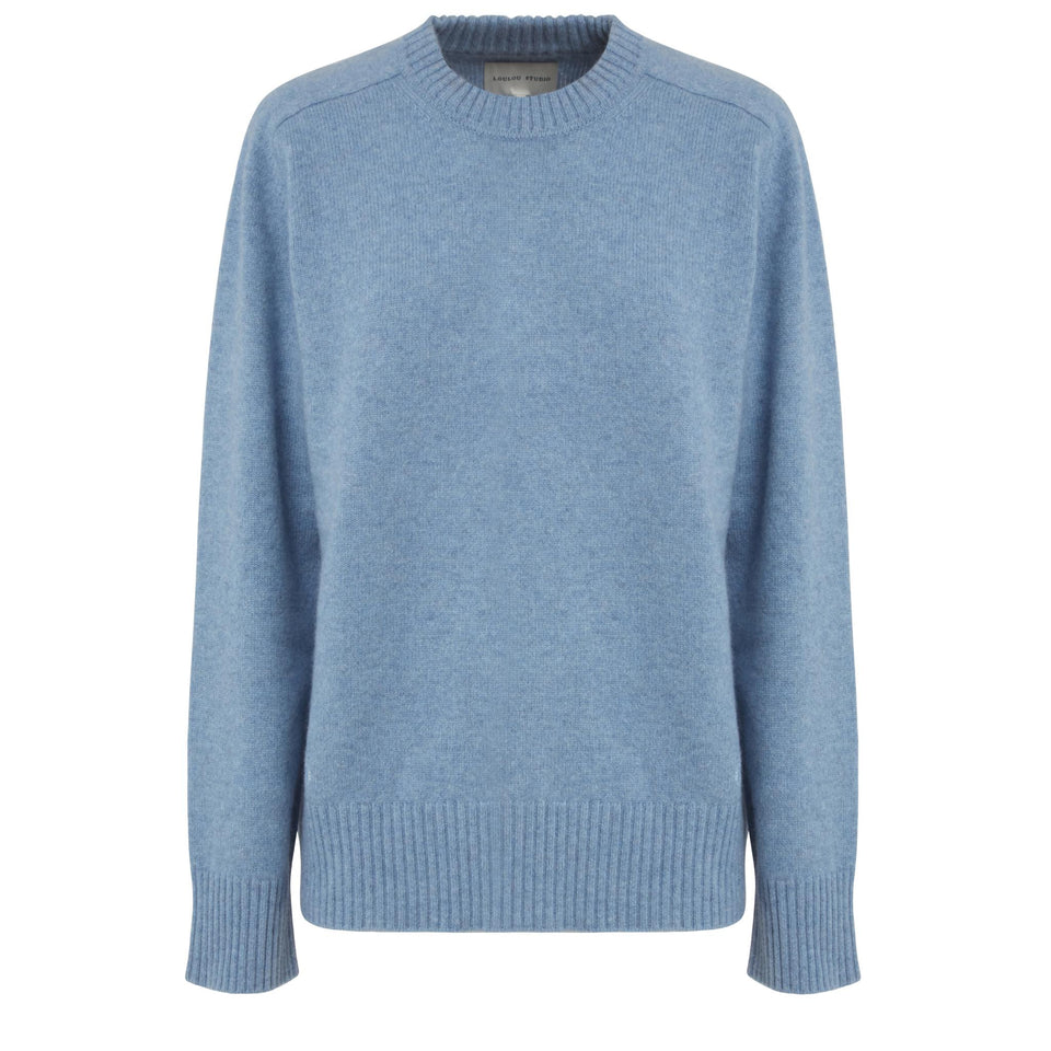 "Baltra" sweater in light blue cashmere