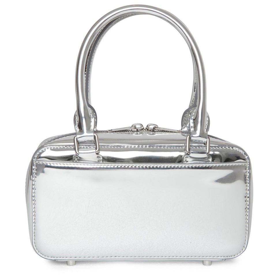 Mini silver leather bag