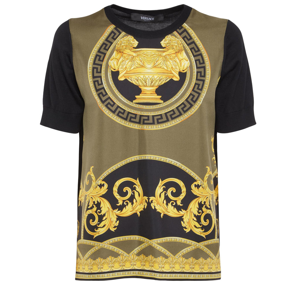 T-shirt ''La Coupe Des Dieux'' in lana e seta multicolor