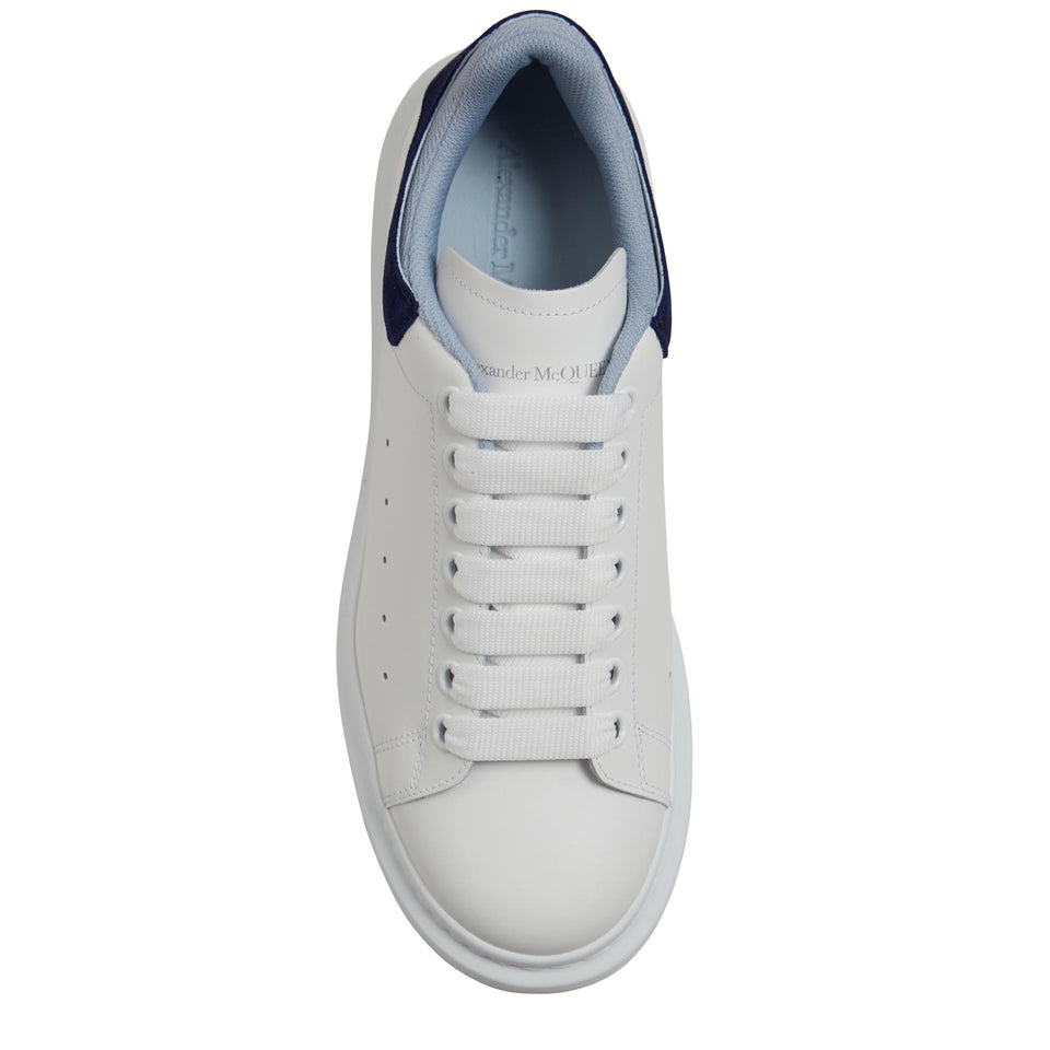 Sneakers oversize in pelle bianca e blu 705060 WIE9A8727 ALEXANDER MCQUEEN