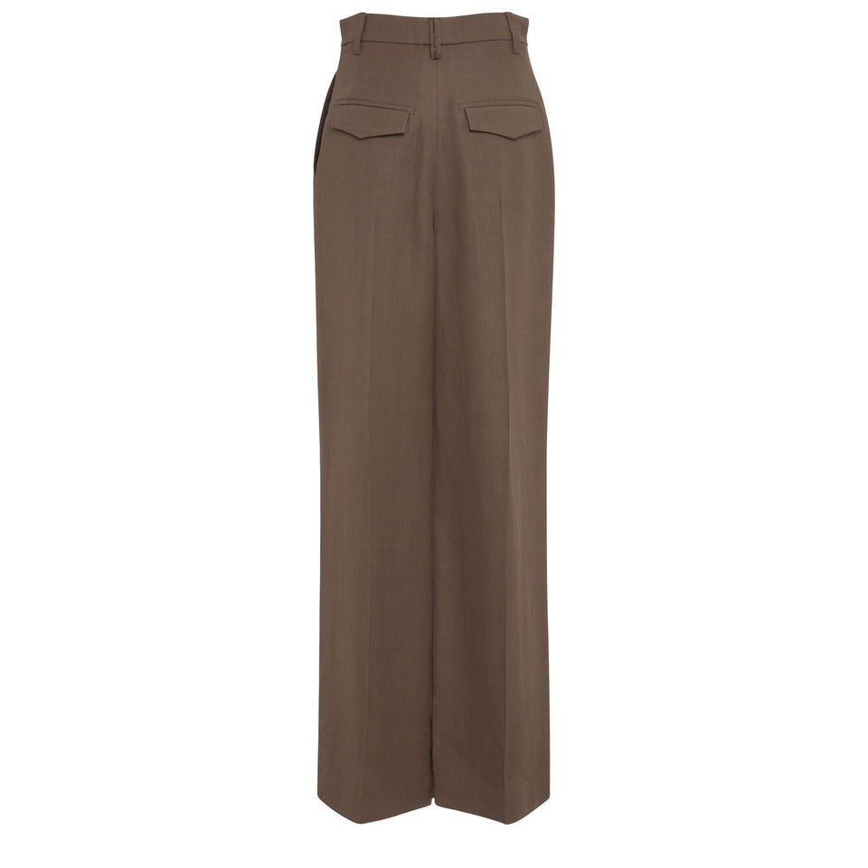 Brown linen trousers