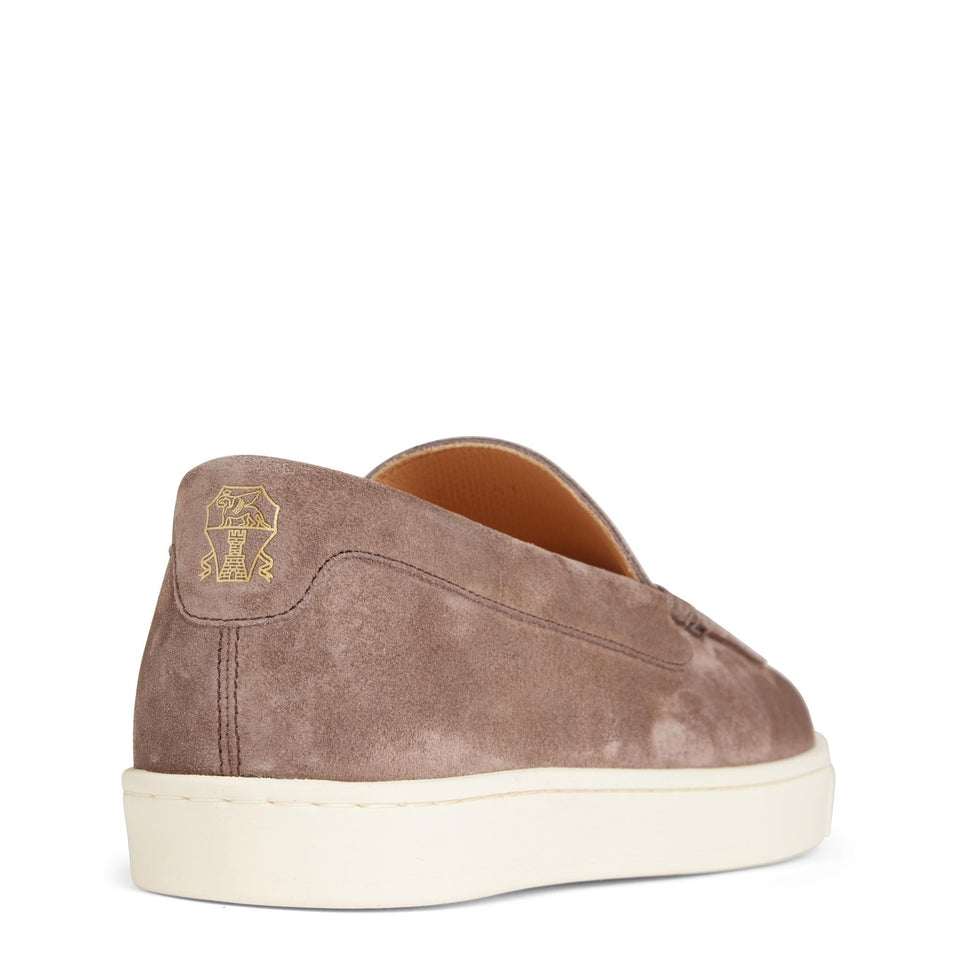 Mocassini in suede marroni MZUHVSN335 C2637 BRUNELLO CUCINELLI