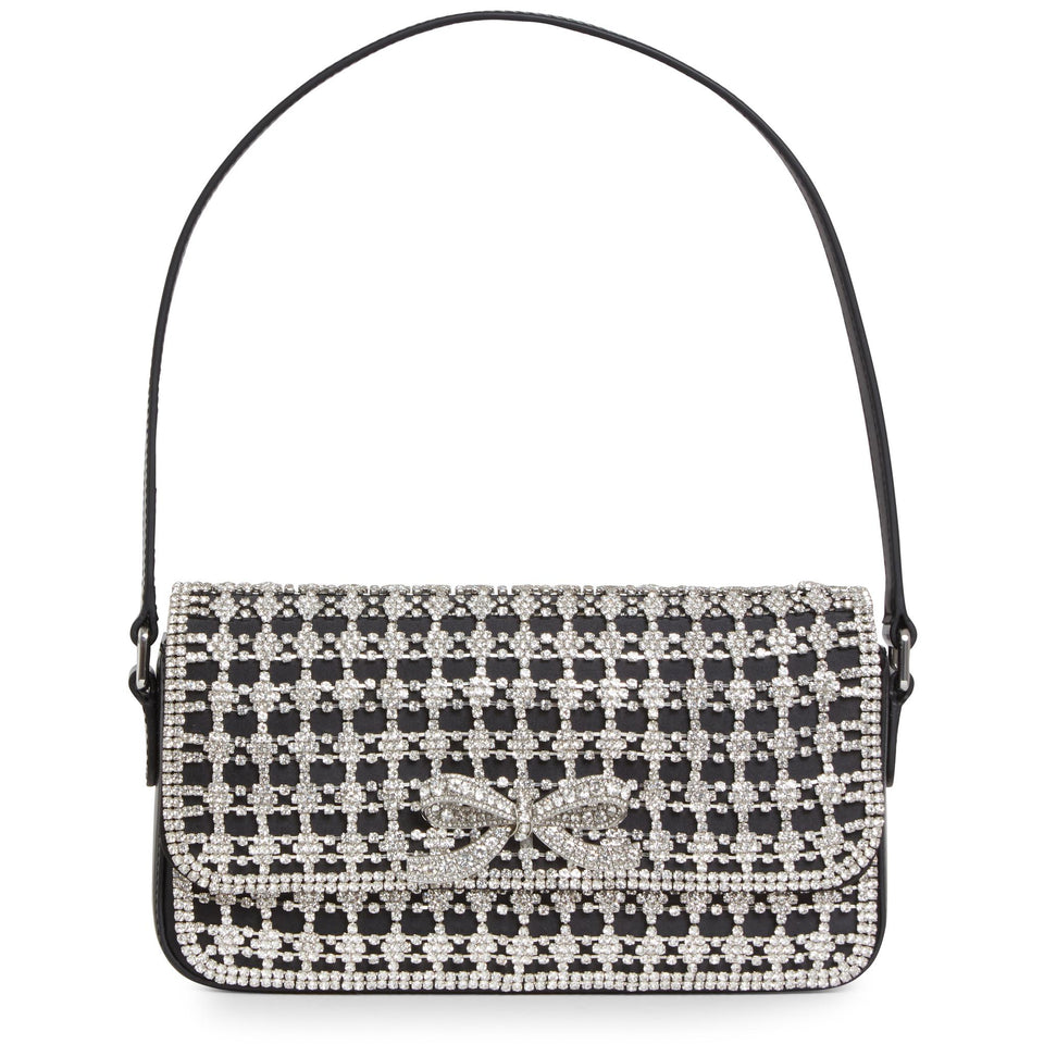 Borsa a mano in cristalli argento