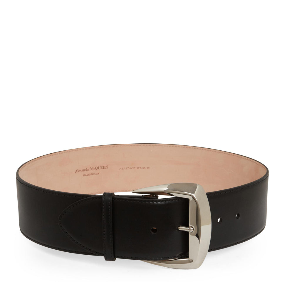 Cintura in pelle nera