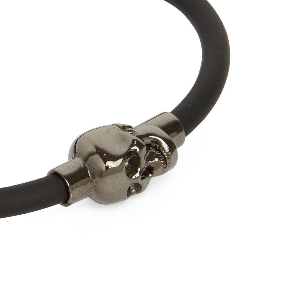 Bracciale ''Skull'' in gomma nero - GIO MORETTI