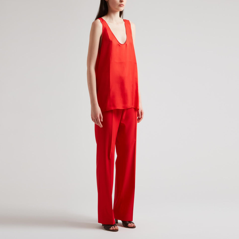 Canotta in seta rossa