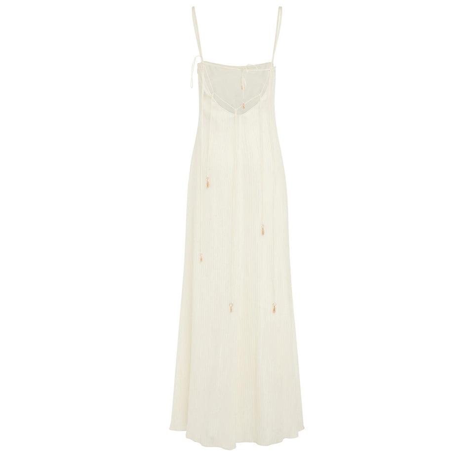 "Avebury" dress in ivory silk