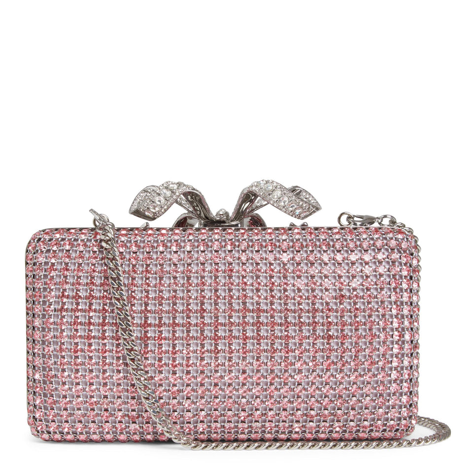 Borsa mini in cristalli rosa
