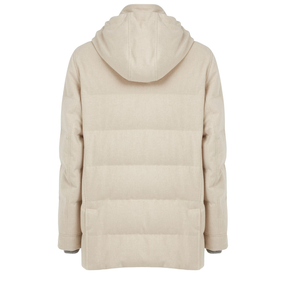 Piumino in lana beige