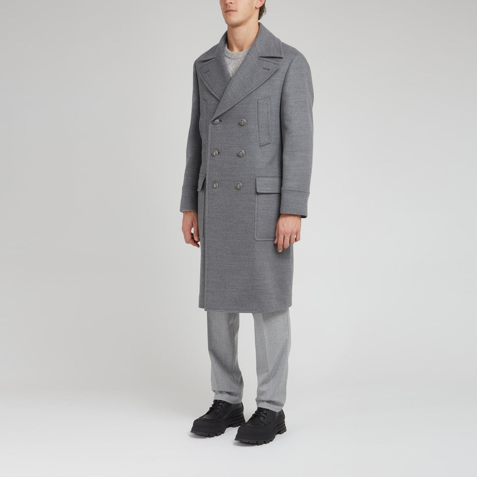 Cappotto doppio petto in lana grigio