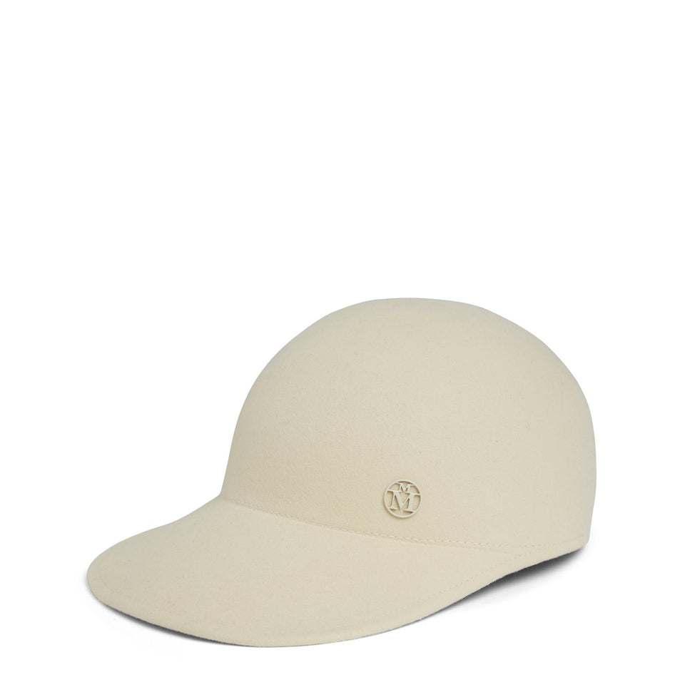 White Wool "Tiger" Peaked Hat