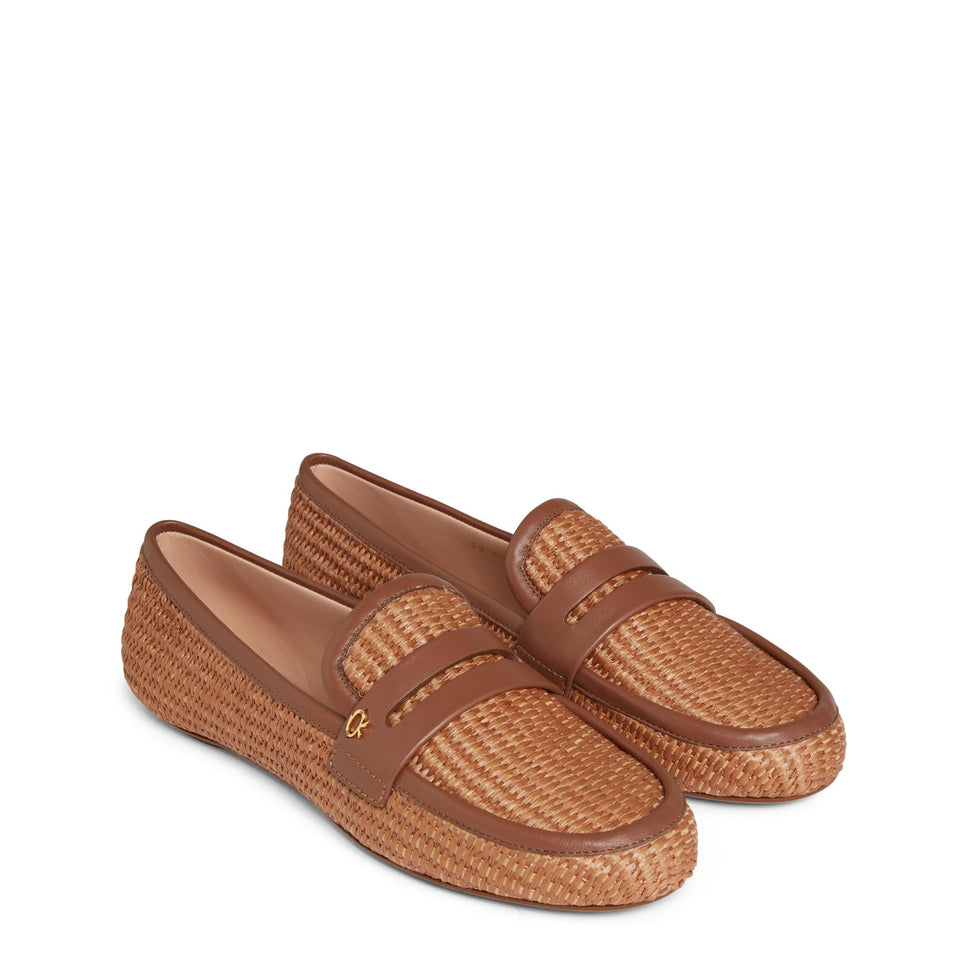 Mocassino ''Giorgia'' in tessuto beige G25324 05GOMBNCUCU GIANVITO ROSSI