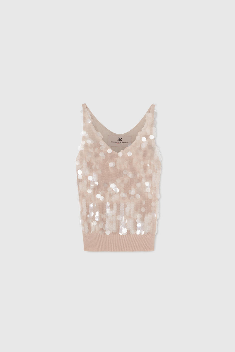 Pink Sequin Silk Camisole