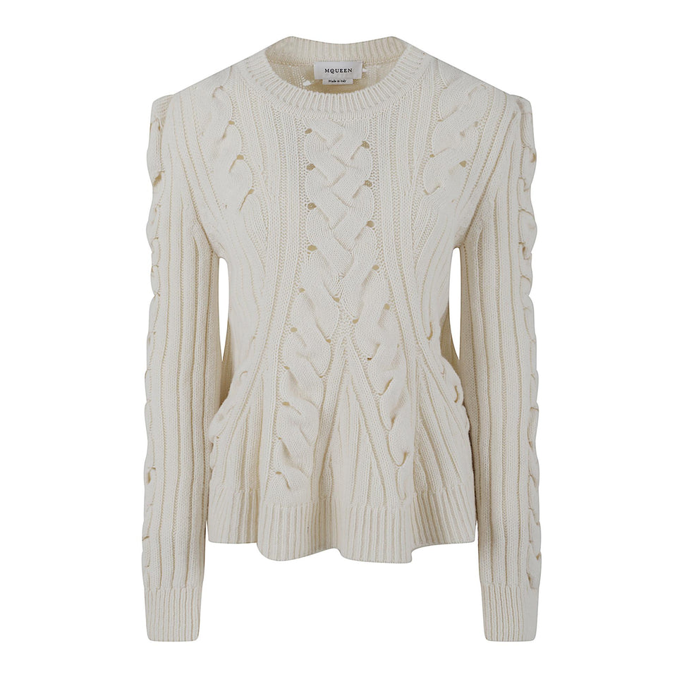 Maglia in lana avorio 848809 Q1BE19004 ALEXANDER MCQUEEN