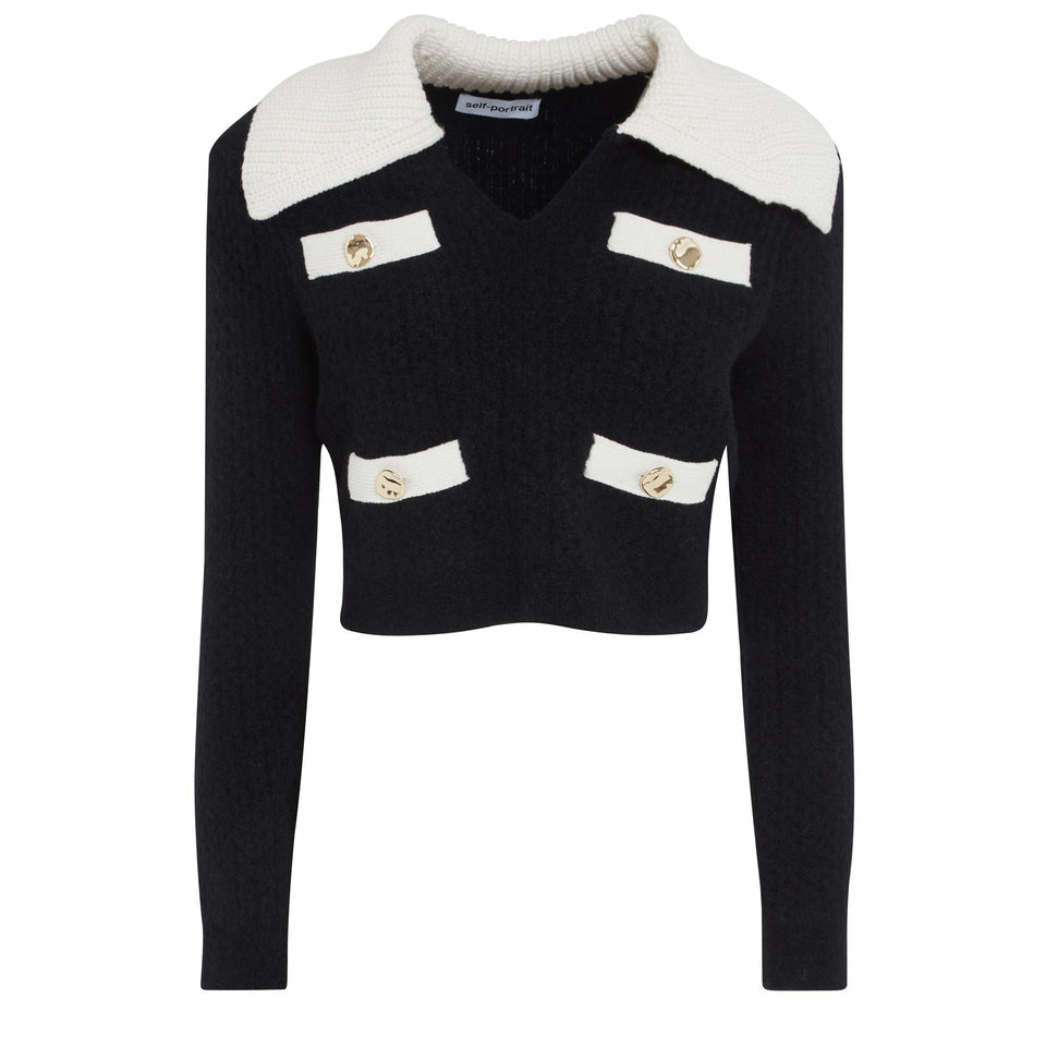 Black fabric sweater