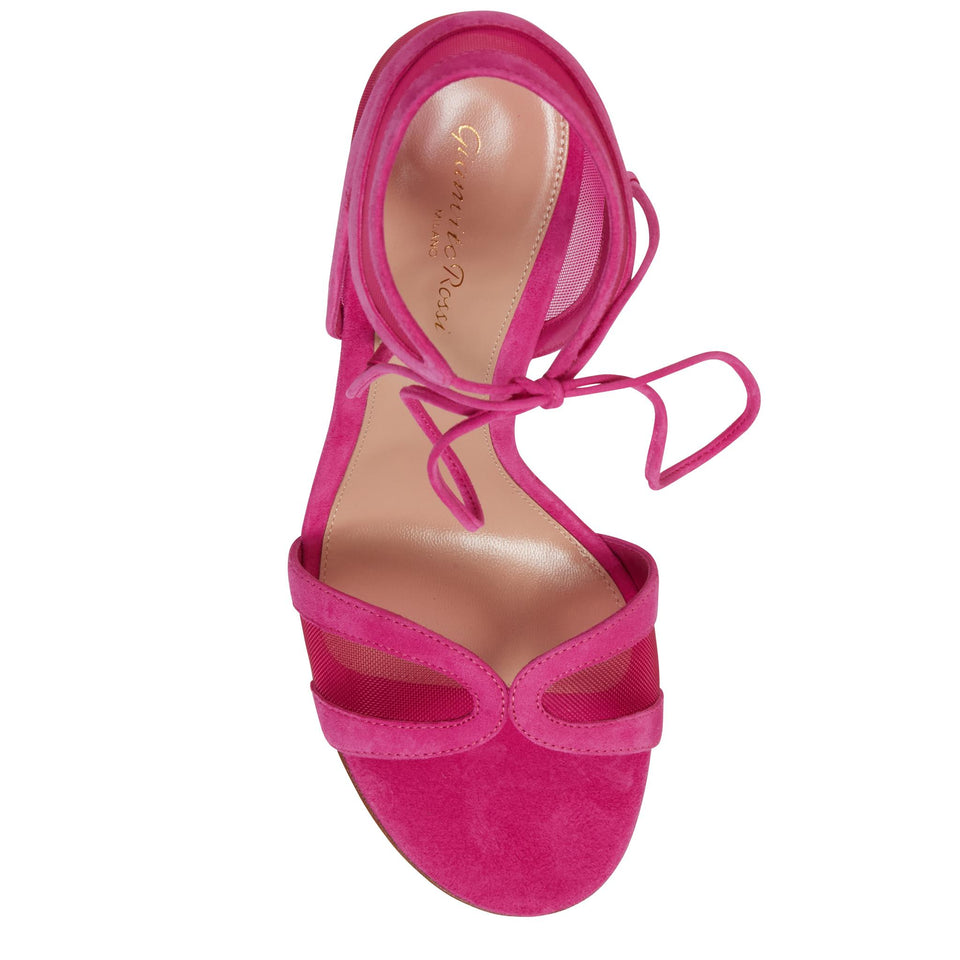 Sandali ''Falene'' in suede fuxia G61784 15RICXARBLNM GIANVITO ROSSI
